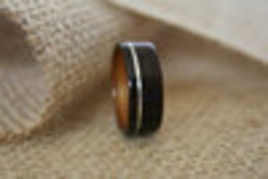 ebony+wood+ring+with+koa+lining+and+silver+inlay Img