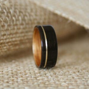 macassar+ebony+wood+ring+with+koa+lining+and+brass+inlay Img